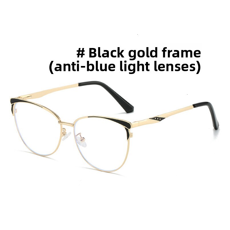 New Blue Light Blocking Versatile Cat Eye Frame Fashion Ins Personality Trendy Women's Special No Makeup Glasses