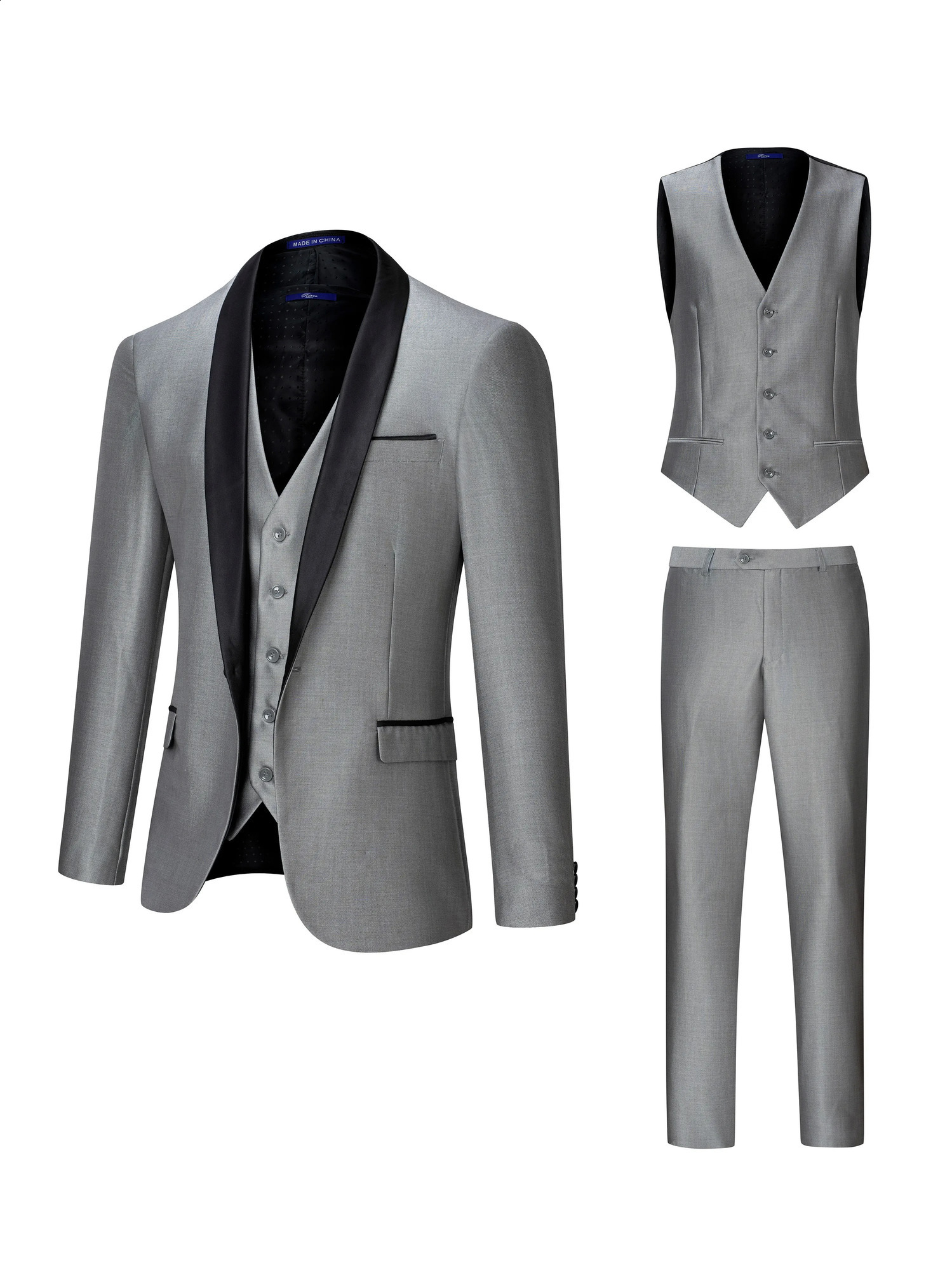 Mens 3 Pieces Suit Formal Business Notch Lapel Slim Fit Tuxedos Man Blazer For WeddingBlazerVestPants 251020
