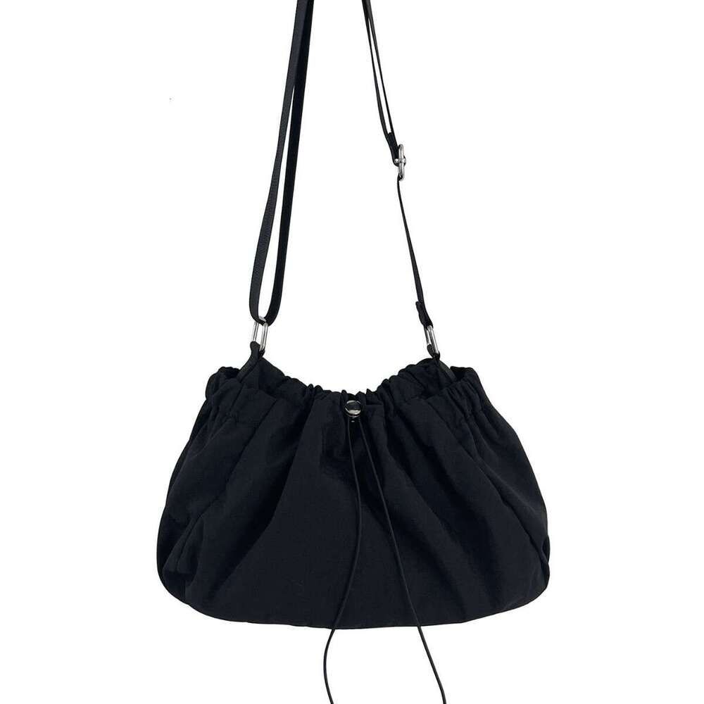 Nylon Pleated Drawstring Lightweight Casual New Single Shoulder Niche Design Sense Lazy Crossbody Bag For Women B5