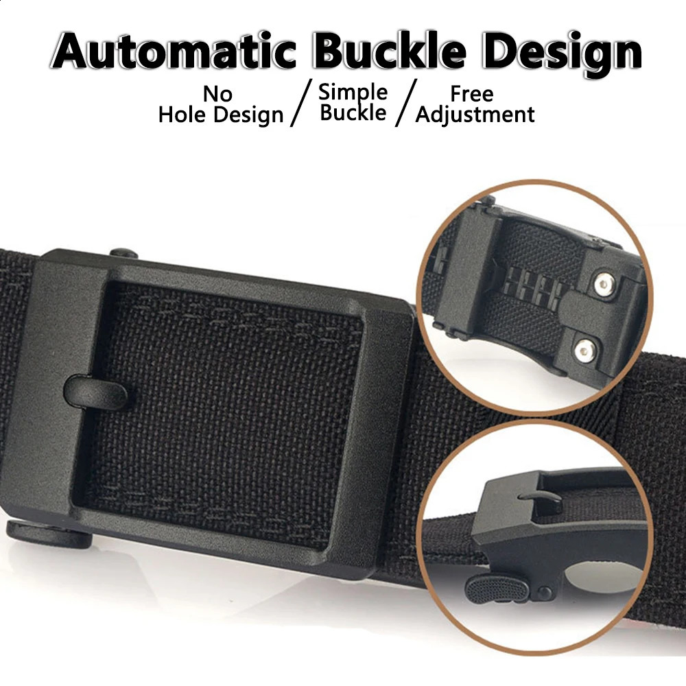 TUSHI Hard Thickened gun hanging doublelayer nylon cloth tactical belt for Men versatile outdoor automatic buckle mens belt 251013