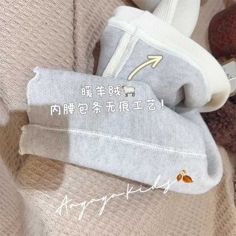 Ins Autumn Winter Kids Girls Velvet Leggings Spliced Fleece Skinny Stretch Baby Girls Pants Slim Fit Pile Warm Child Girl PantsT251024