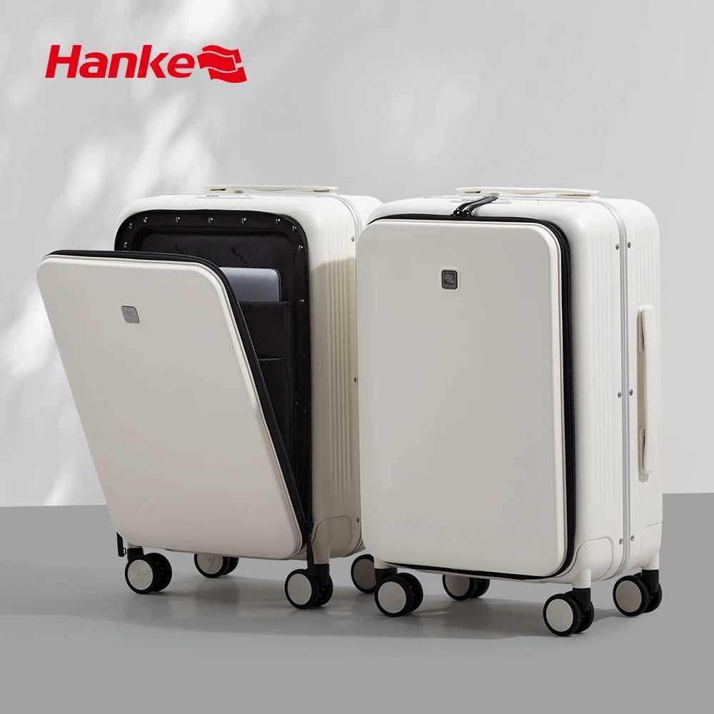 Hanke New Design Luggage Business Travel Suitcase Carry On Boarding Cabin Trolley Case PC Material Rolling Spinner WheelsW251024