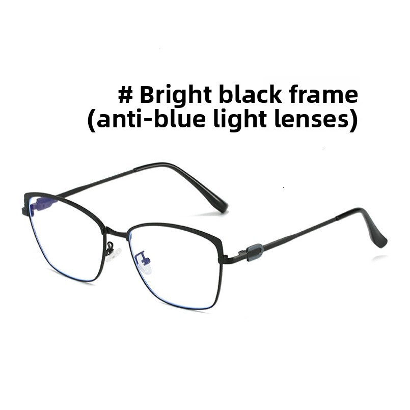 New Simple Fashion Cat Eye Frame Anti-Blue Light Plain Glasses Versatile Street Style Trend