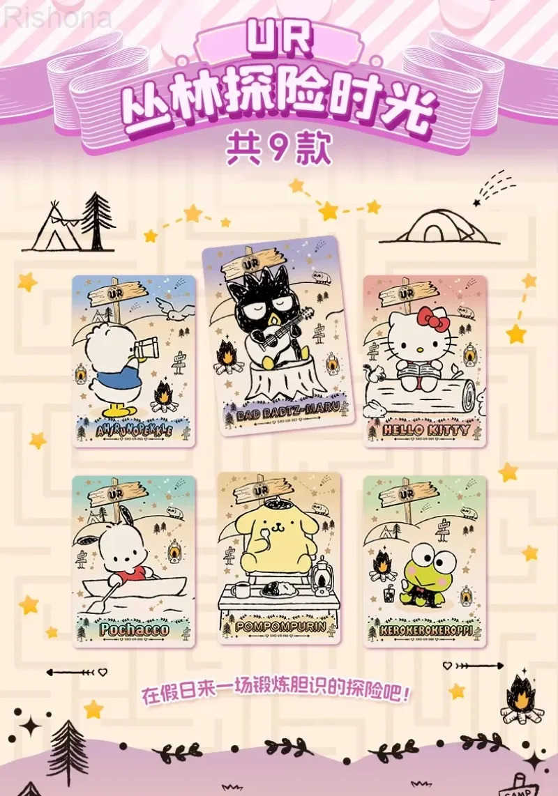 Sanrio Genuine Card Family Coolomi Life Diary HelloKitTY Series Pink Cute Anime Collection Cards Toys Gifts H251202