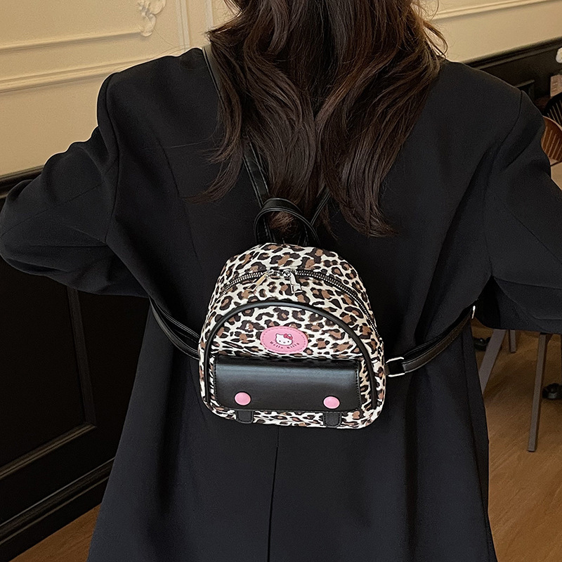 Autumn and Winter New Fashionable Retro Leopard Pattern Mini Backpack for Girls, Cute Family, Fashion Backpack Designer, Travel Backpack