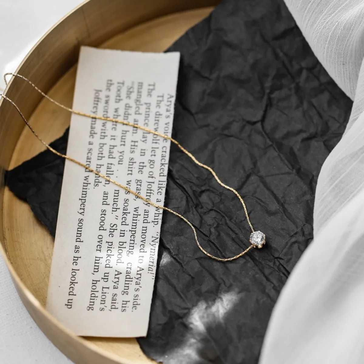 Zircon Pendant Necklaces Stainl Steel Gold Color Necklace Women Minimalism Luxury Style Jewelry Accories Chain BanquetXJ251024
