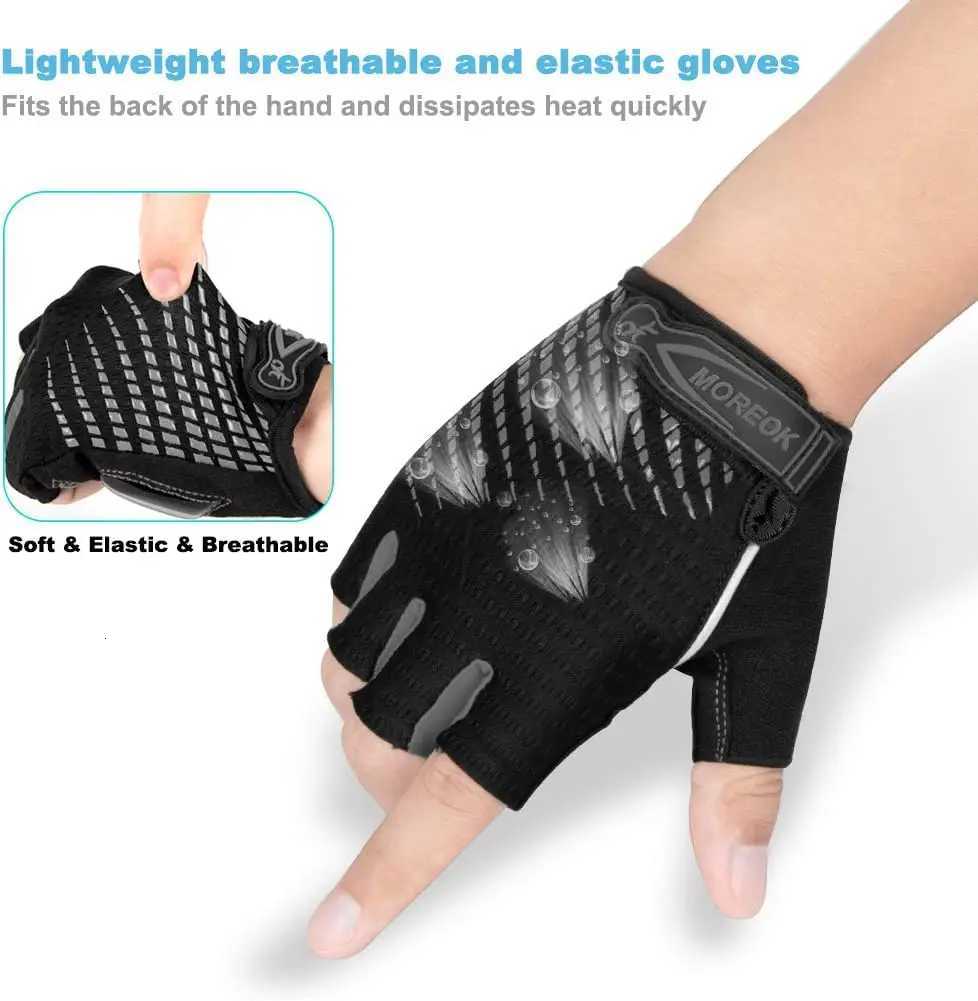 MOREOK Bike Gloves Half Finger MTB Bicycle Gloves 5mm Gel Pads Shockabsorbing Mountain Bike Road Cycling Gloves for Men Women Y251023