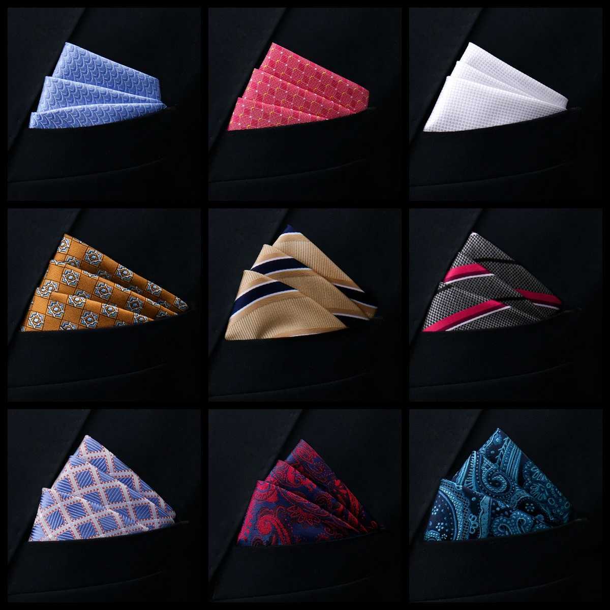 Brand Kerchief Man Dark e Striped ril Fools Day Fit Formal Party Pocket Square Handkerchiefs Suit Accories Men Necktie Y251024