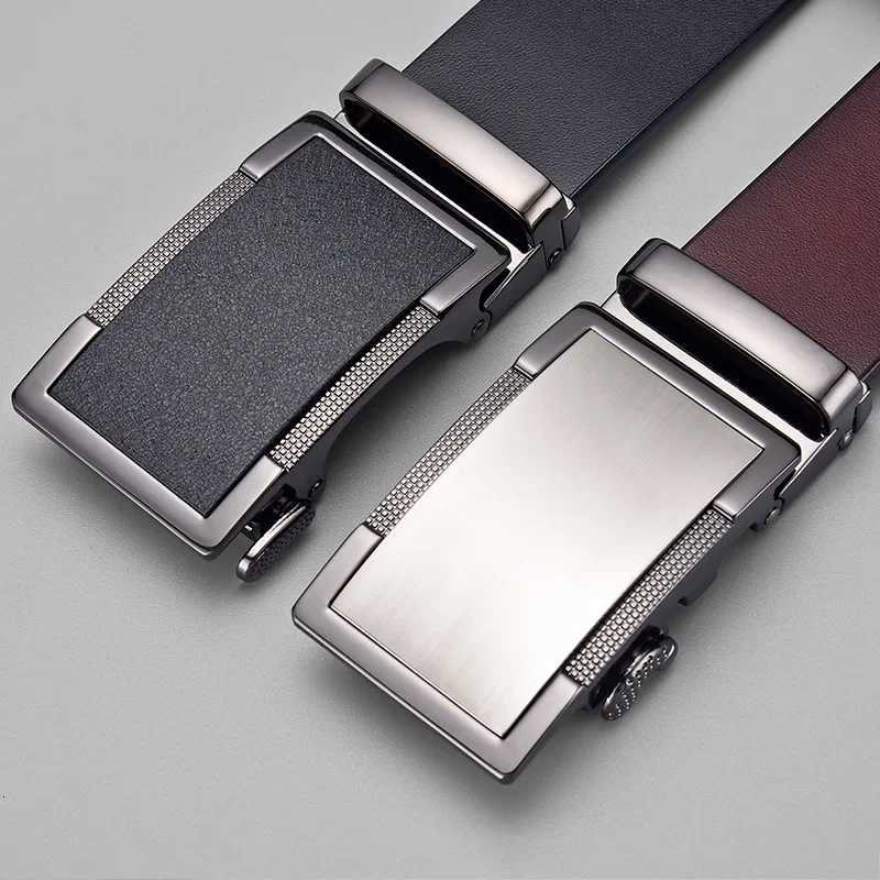 Men High Quality Real Genuine Leather Belt Business Cowskin Famous Brand Metal Automatic Buckle Belts Waist Straps for Jeans W251024