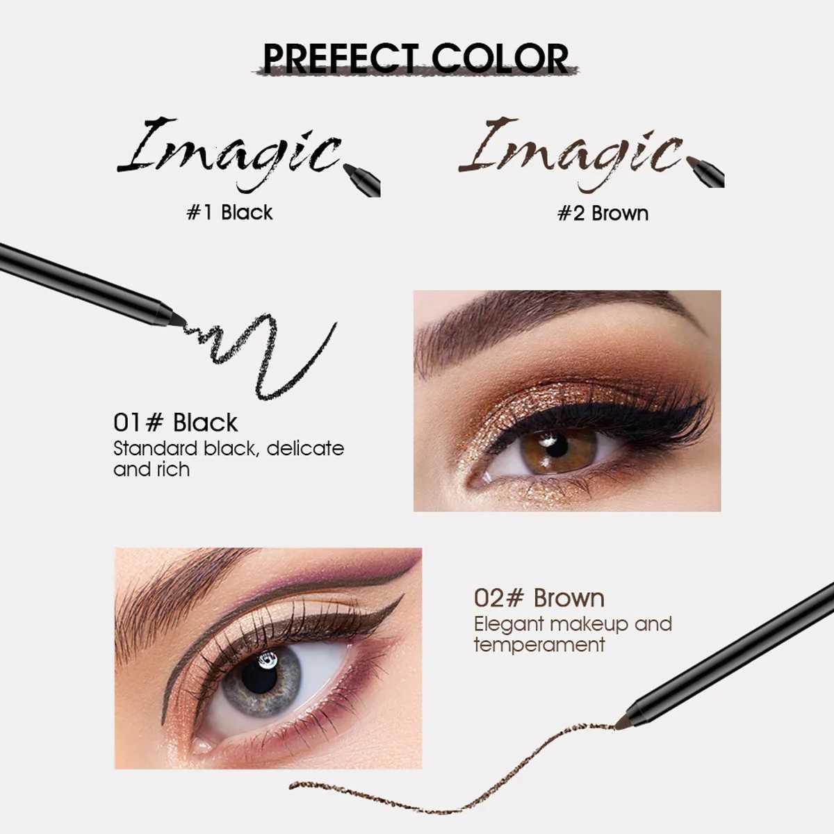 IMAGIC BlackWhite Eyeliner Waterproof Longlasting Fast Dry Not Blooming Smooth Easy to Wear Sweatproof Women Korean CosmeticsL251024