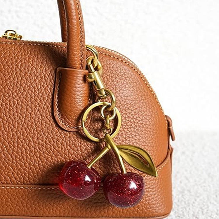 designer keychain high quality crystal cherry bag pendant creative exquisite keychain