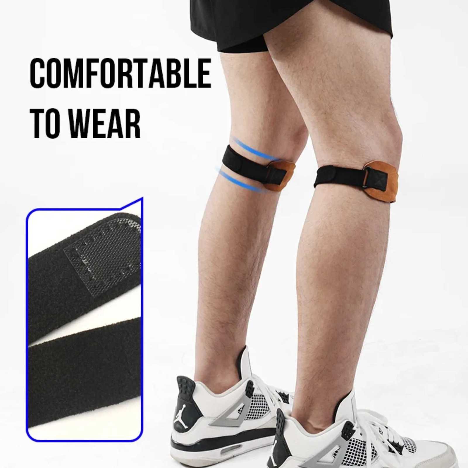 Pressurized Cowhide Patella Belt Sports Knee Pads Running Shock Absorption Antimeniscus Knee Pads Fitness RidingW251024