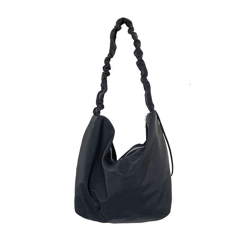 Spring Summer New Dumpling Women's Simple Shoulder Crossbody Large Capacity Casual Pleated Nylon Tote Bag Women B5