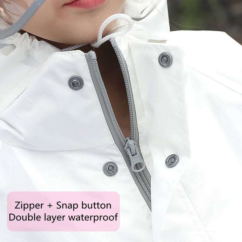 Fashion Children's Color Matching And Rain Pants Suit Student Polyester Split Raincoat Full Body Waterproof Jacket