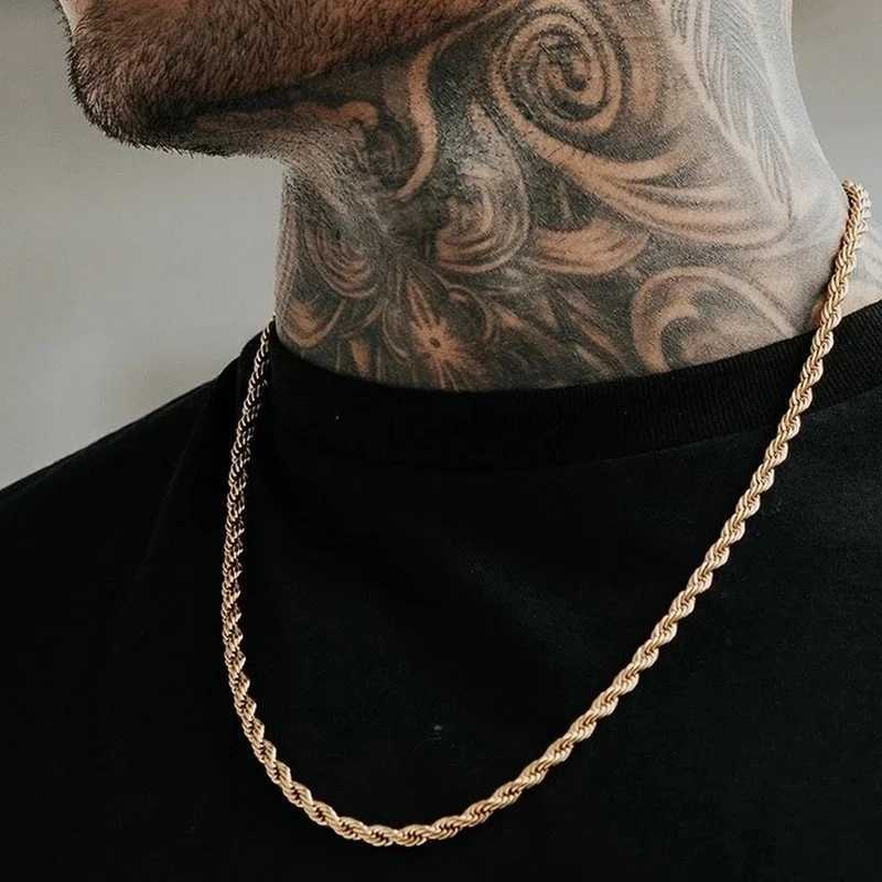New Simple Classic Rope Chain for Men Women Necklace Casual Punk Stainl Steel Figaro Twisted Cuban Chain Necklace JewelryXJ251024