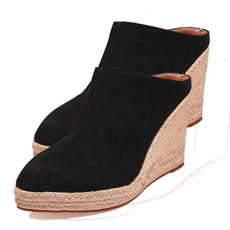Wedges les Women high heel slipper sandals platform casual outdoor comfortable pumps pointed toe shoes ddmythur