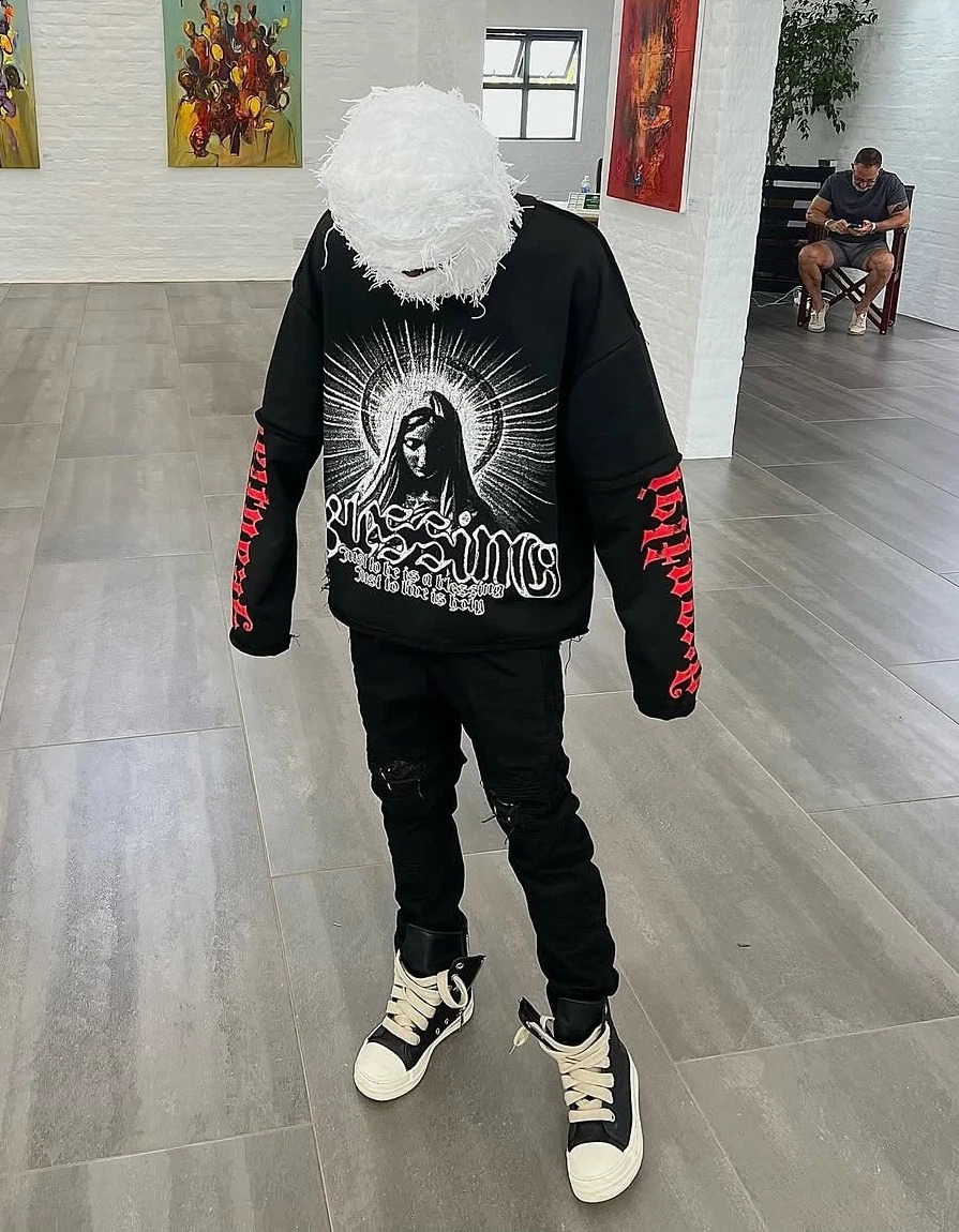 Gothic Punk Y2k Double Layer Long Sleeved T Shirt Hip Hop Harajuku Pattern Printed Loose Pullover Fashionable Trendy Sportswear 251020