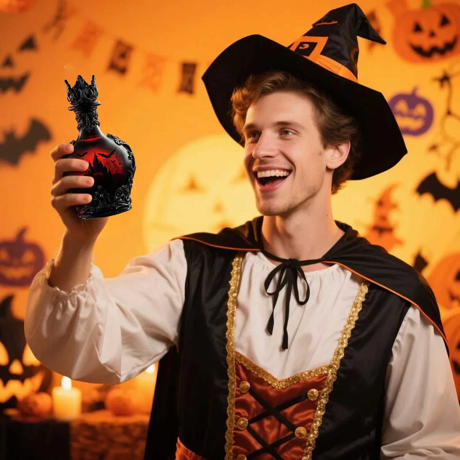 Halloween Theme Whiskey Bottle Wine Gothic Exquisite Beautif Whiskey Bottle Wine Decanter for Bar Decor Collectors Gift Y251024