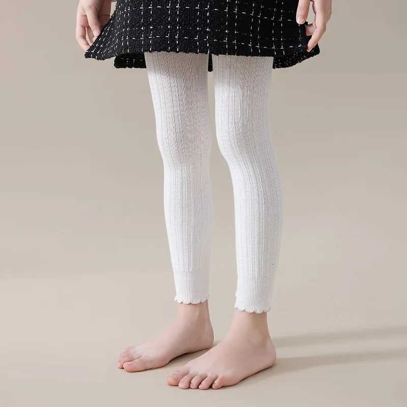 Spring Autumn Baby Girls Stretch Tight Leggings Cotton Solid Ruffle Ribbed Toddler Kid Pants For 0 to 12 YearsT251024