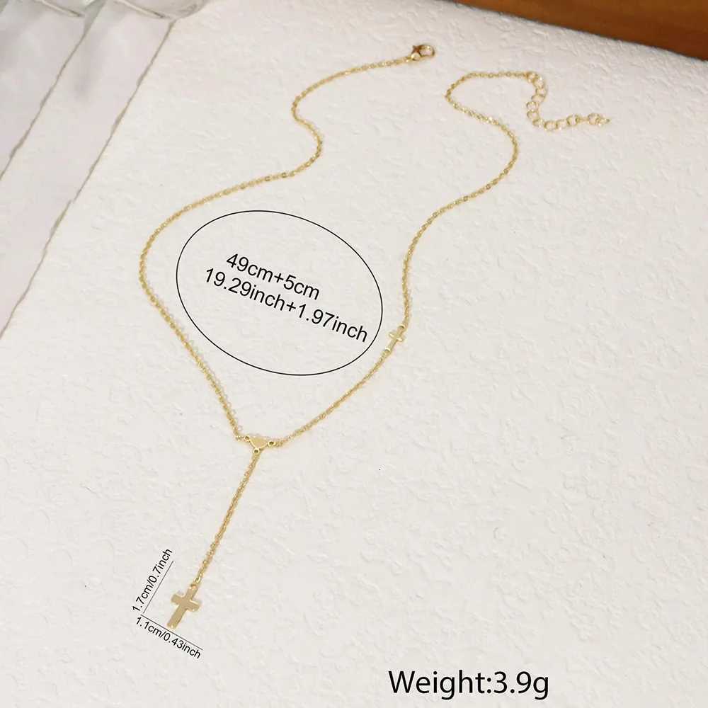 DGIDDK Simple Mini Heart Cross Pendant Stainl Steel Chain Y She Womens Necklace Party Fashion Jewelry AccoriesXJ251024