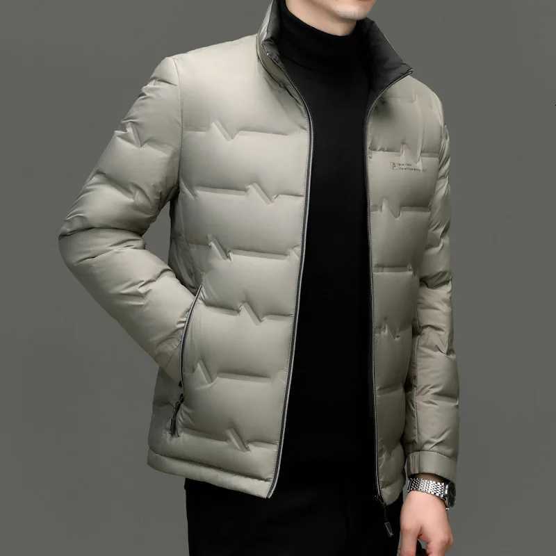 High Quality Fashion Winter New Suit Collar Down Jacket Men Remove Fashion Business Casual White Duck Down Warm Mens Coat Z251024