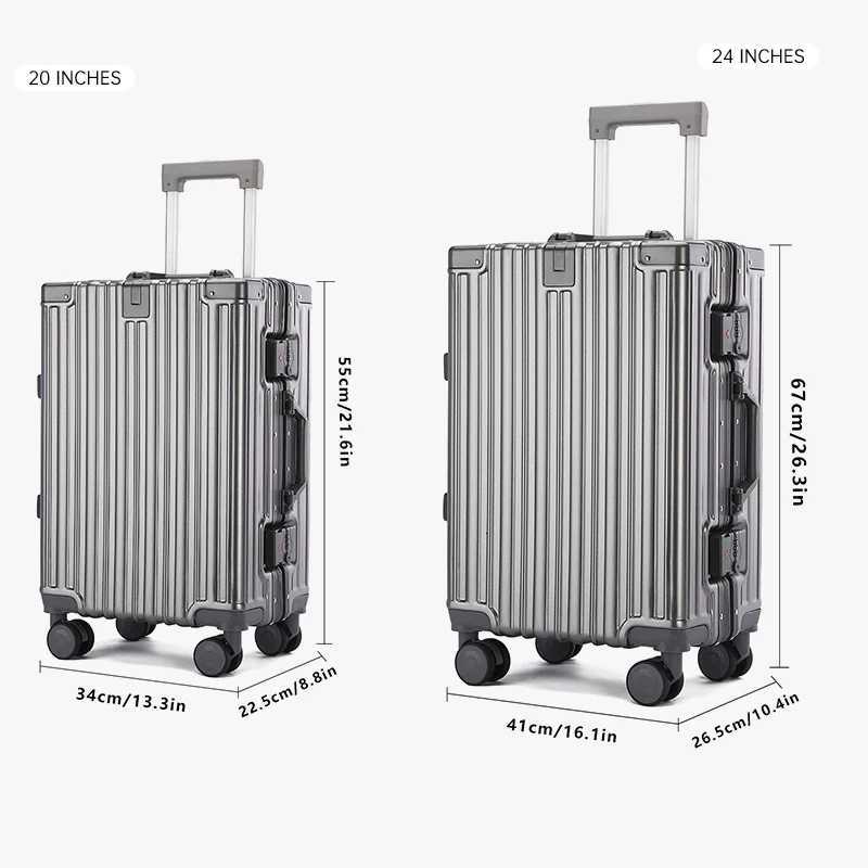 Mens Suitcase 2024 New LargeCapacity Trolley Case Strong and Durable Thickeneded DoubleLayer ExplosionProof Zipper SuitcaseW251024