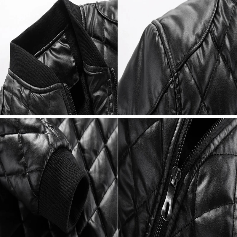 DIMUSI Mens Jacket Fashion Man Fleece Vintage Leather Coats Casual Outwear Faux Leather Motorcycle Jackets Biker Coats Clothing 251023