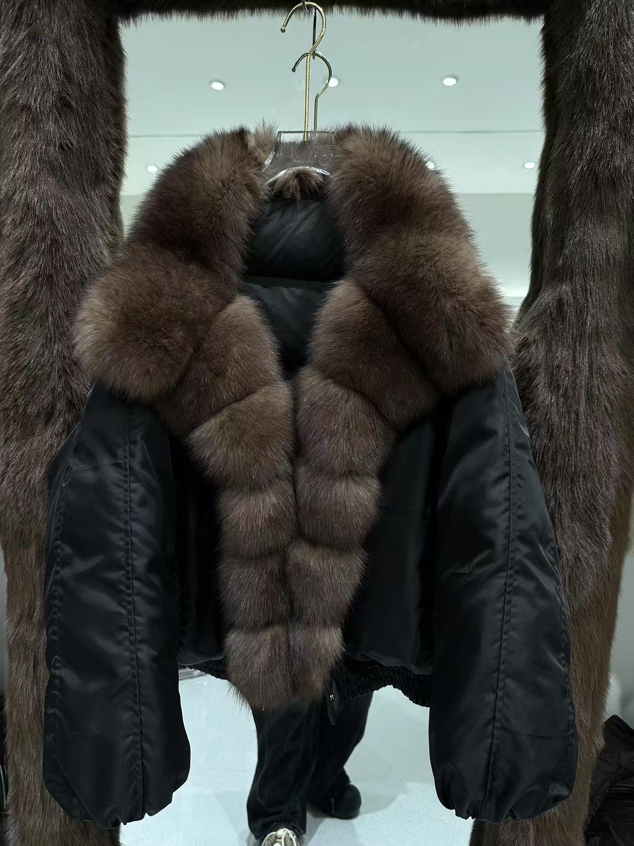 real fur coat 2025 Janveny Big Natural Fox Fur Coat Women 2025 Autumn Winter Female Parkas 90% White Duck Down Jacket Feather Short Puffer Coat