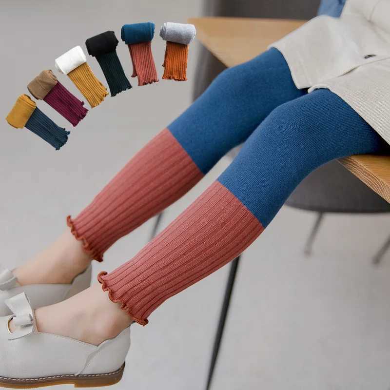 Baby Cotton Leggings for Girls Double Needle Patchwork Spring Autumn for Infant Fashionable Kids LeggingT251024