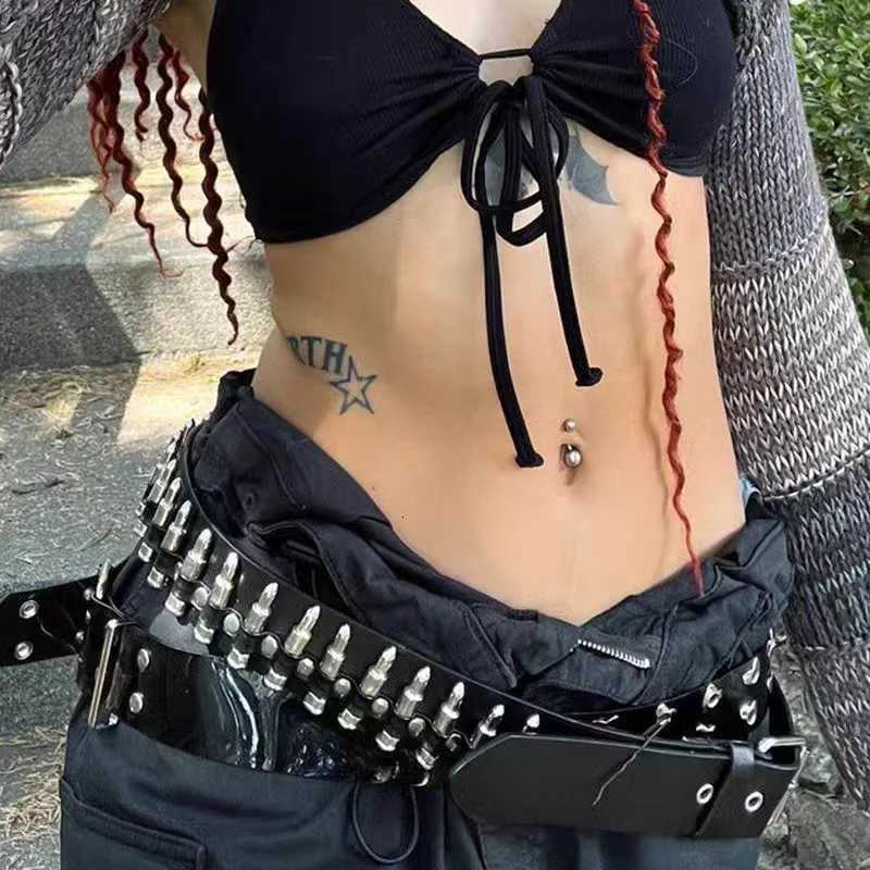Fashion New Bullet Accessories Belt Metal Belt Men And Women Punk Hardware Jeans Belt Y2K Belt Designer Belt Womens Belt W251024