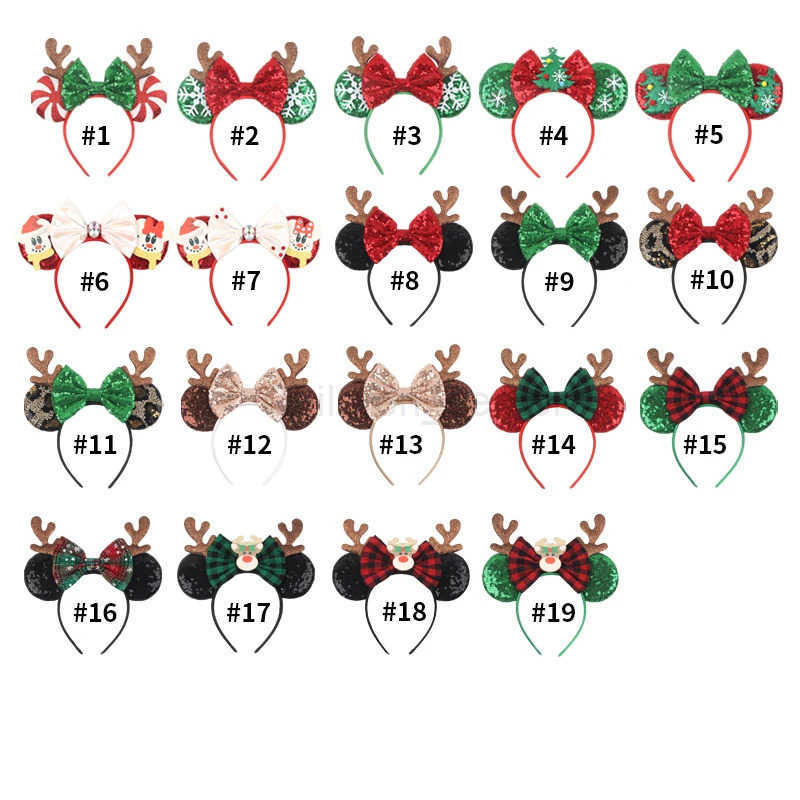 Disney Christmas Mickey & Minnie Mouse Themed Holiday Hairbands for Girls - Festive Ears Accessory Set designer