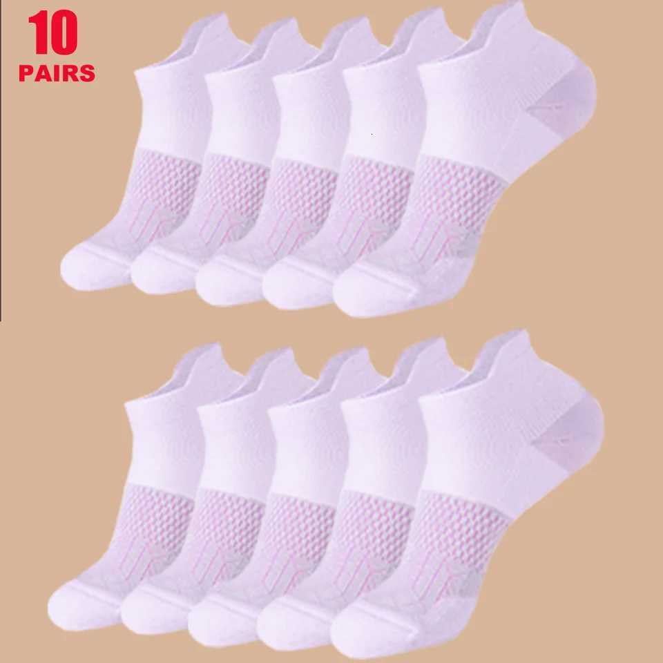 Womens Mesh Breathable Ankle Socks 5 Pairs Pastel Multicolor with Subtle Floral Print Y251024