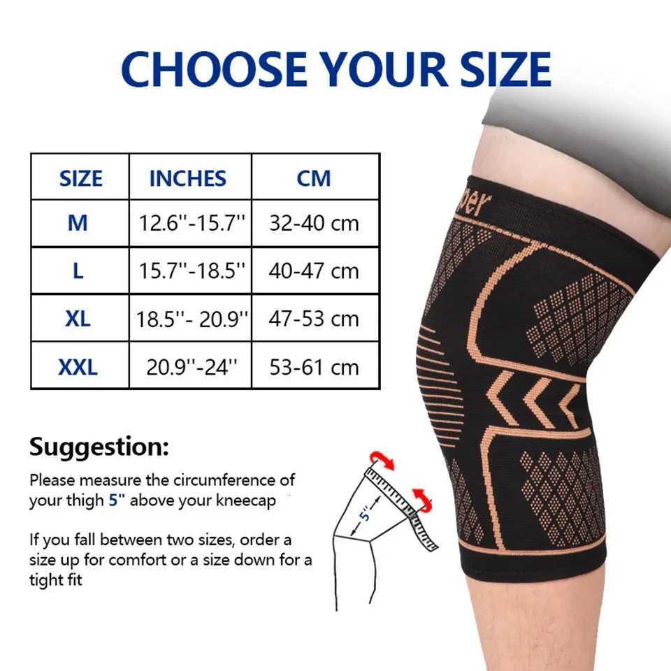 Copper Knee Support Pad Braces for Arthritis Joint Pain Relief Compression Knee Sleeve for Sports Fitness Workout Running UnisexW251024