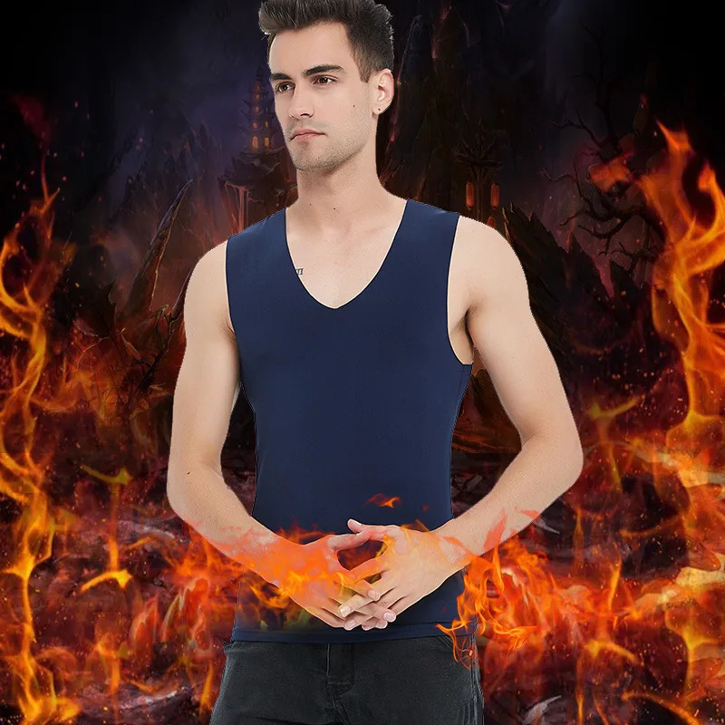 Warm Vest For Man Comfortable With Velvet Large Size Keep Warm Underwear Men Vest Mens Winter Thermo Shaping Male Vest Winter 251018