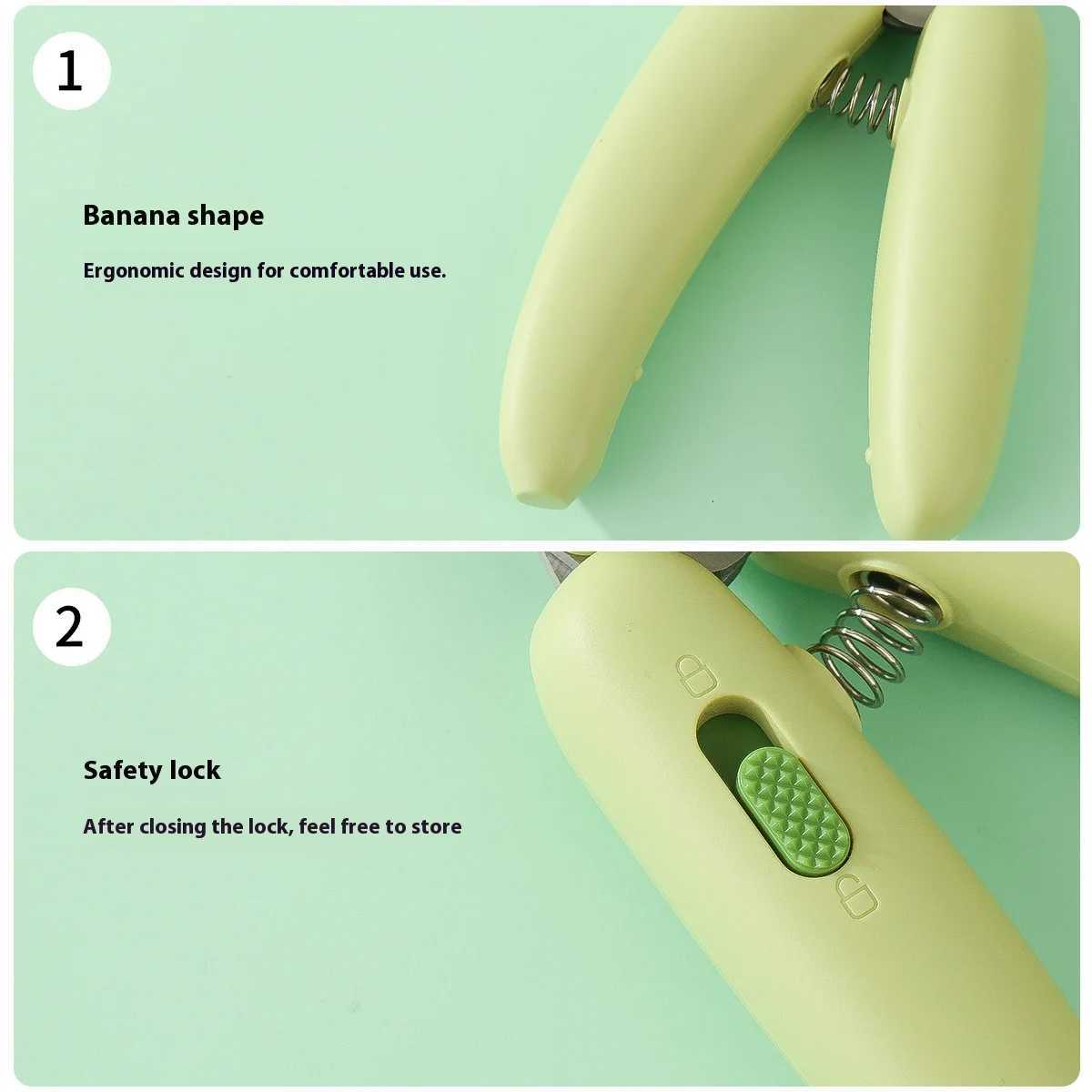 Banana Shape Pet Nail Clipper Safe Nail Trimmer for Cats Dogs Rabbits Small Pets Prevent Bleeding Professional Grooming Tool Z20251024