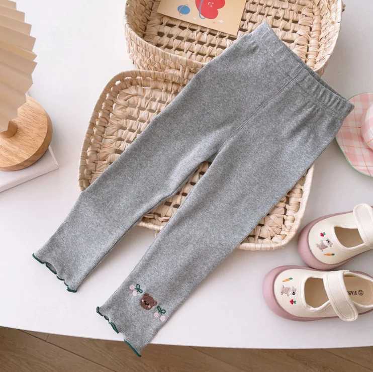 Girls Pencil Pants Spring Kids Leggings Children Printed Bears Skinny Pants Girl Cotton Trousers School Casual WearT251024