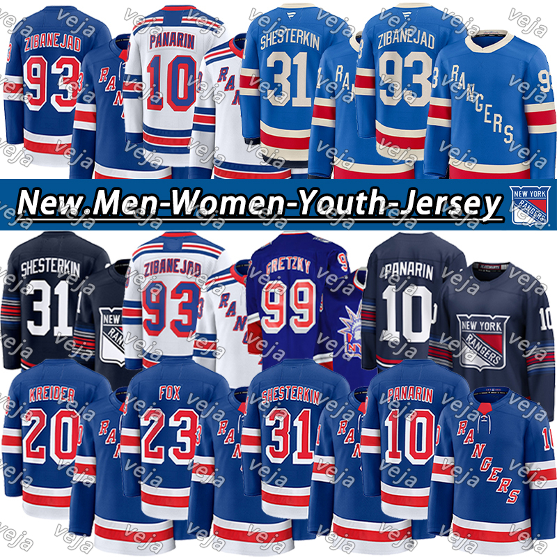 #10 Artemi Panarin Jersey Adam Fox Jersey Wayne Gretzky Jersey Igor Shesterkin ZibanejadS Vincent Trocheck Alexis Lafreniere KAndre Miller NY Ranger hockey jersey