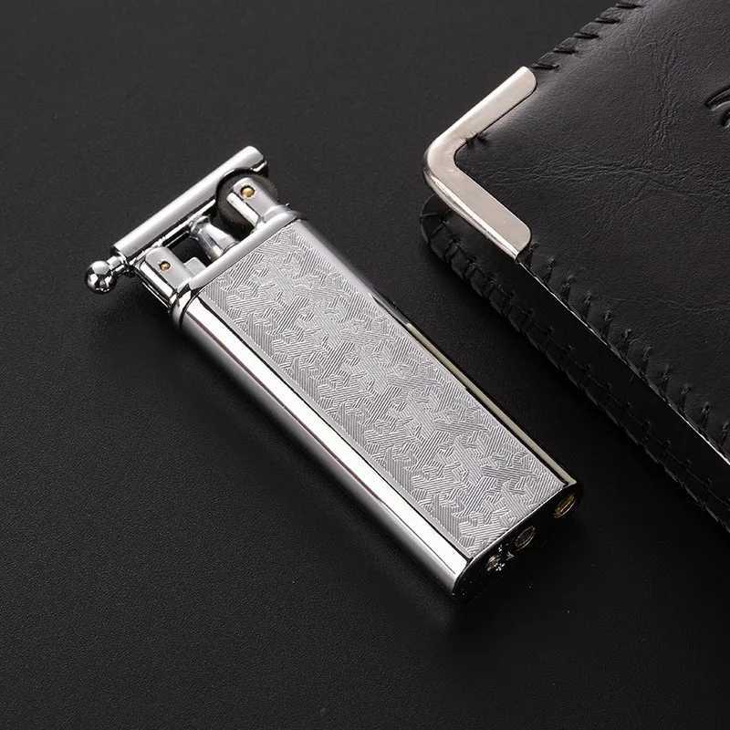 Inflatable Butane Gas Lighter Retro Grinding Wheel Double Sided Relief PortableSmoking Accessories High Flame Cigarette Lighters1 D251024