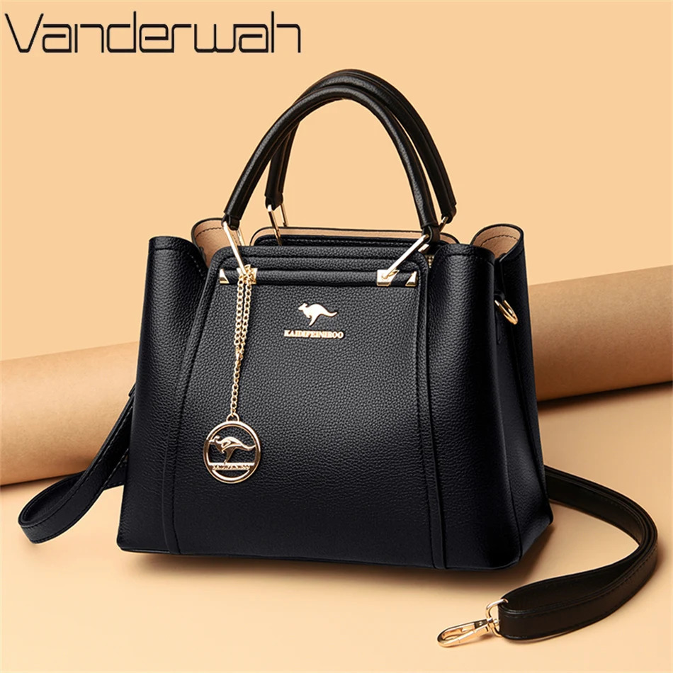 2024 Women er 3 Layers Shoulder Crossbody Sac Ladies Large Capacity Leather Handbags Shopper Messenger 251023ww