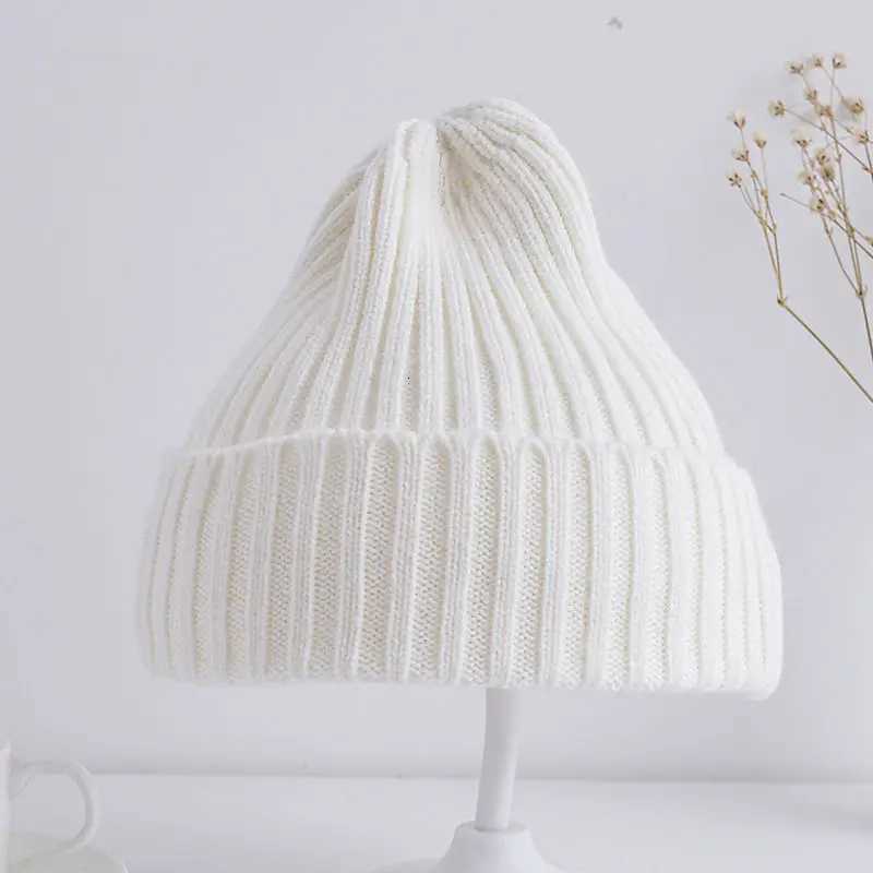 Baby Kids Ribbed Knitted Beanie Hats For Girls Boys Casual Toddlers Windproof Cap 6M4Years Baby Photography Props AccessoriesL251024