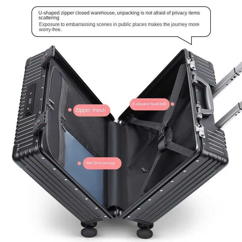 Side opening small short distance luggage business travel trolley 18 inch horizontal boarding password box Boarding CaseW251024