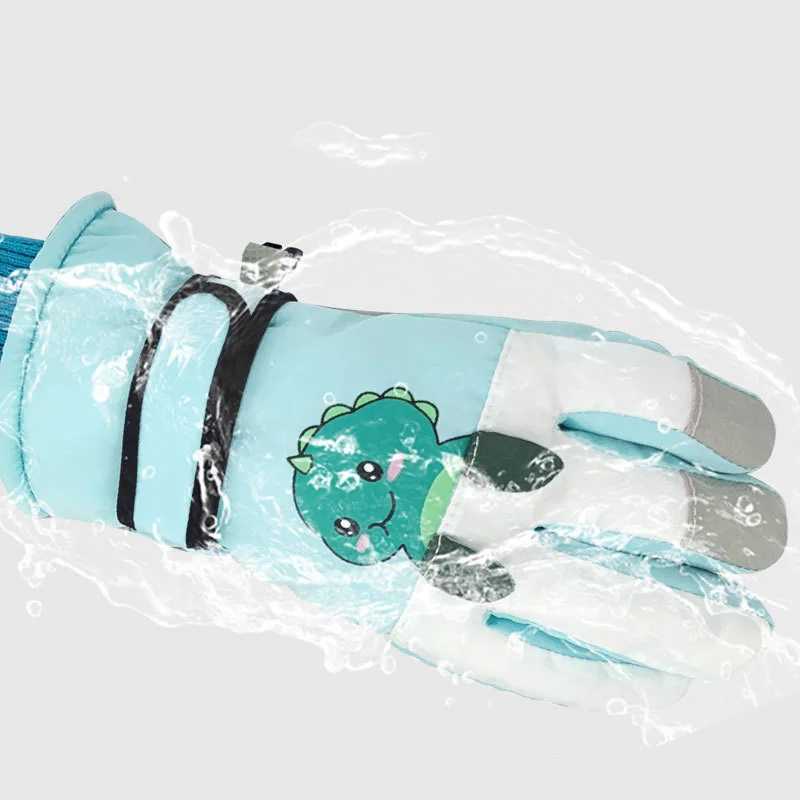 Cute Kids Winter Gloves for Girls Boys Thicken Windproof Children Ski Gloves Snow Sports Child Mittens for Snowboard 48Y Y251024