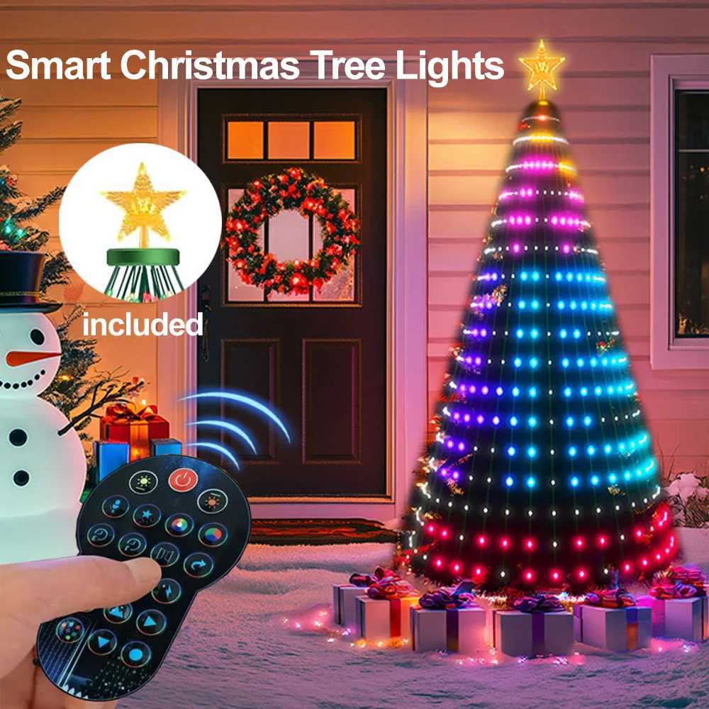 59FT18M 400LEDs Christmas Tree Lights Outdoor Holiday String Lights with Star Shape Smart LED Xmas Tree for Indoor Decor C251024