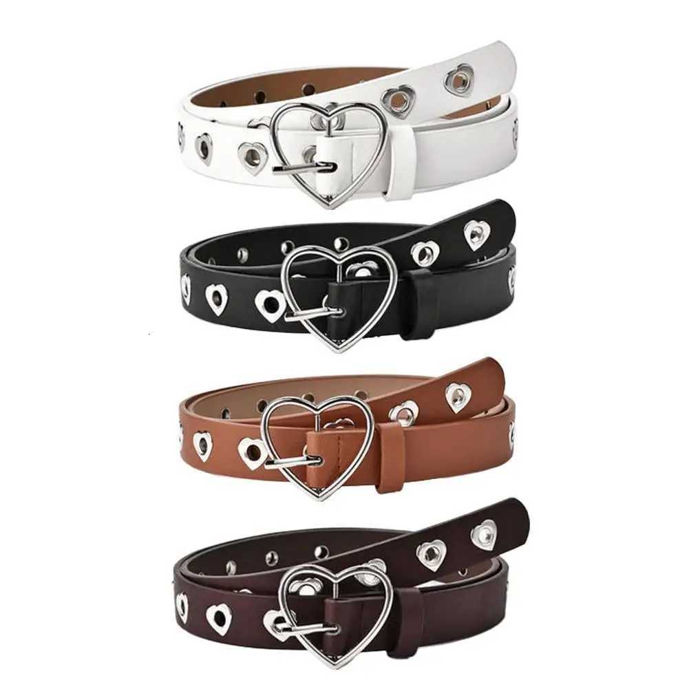 Heartshaped Hollowing Belt For Manwomen Punk Creative Fashionable Peachshaped Buckle Belt Pu Leathe Waistband Y2K Decoration W251024