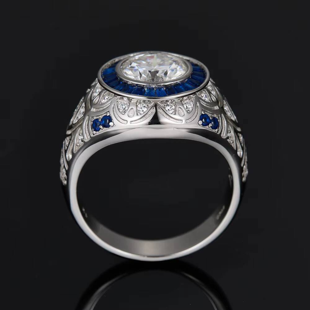The 925 Silver 3carat Moissanite Ring Is Suitable for Mens Hiphop Retro Fashion Gatherings Birthdays and Other Occasions