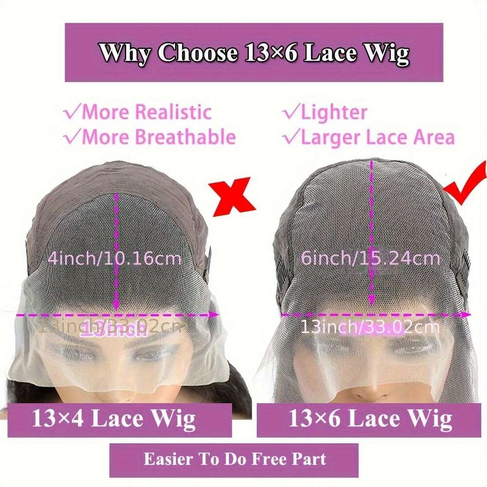 Wave 250 Density 13x6 HD Pre Plucked Deep Curly Glueless Wig Virgin Human Hair Lace Front Wigs
