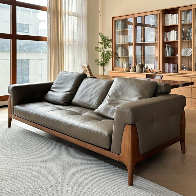 New Chinese Black Walnut Sofa Song Style Aesthetic Office Reception Negotiation Zen Furniture