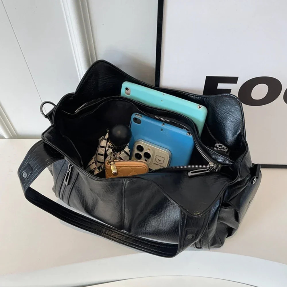 Soft Interior Compartment Shoulder Bags 2025 High Quality Contrasting Colors Bags for Women Fashion Zipper Pu Womens Handbags 251023ww