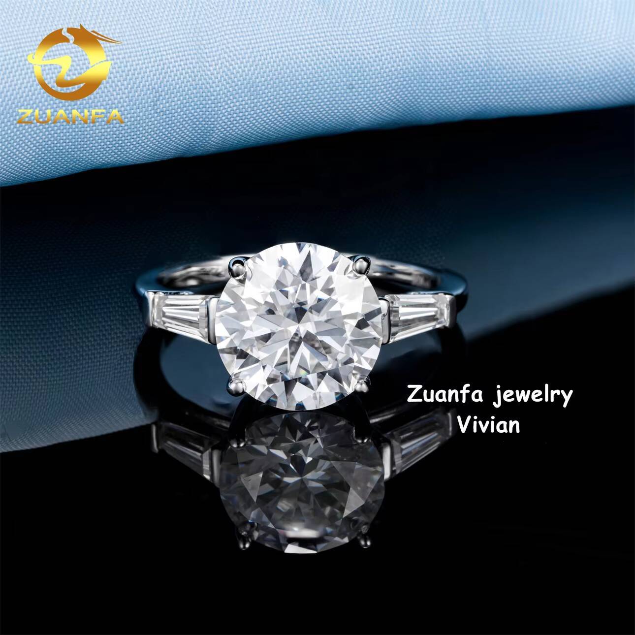 Silver 925 D Color VVS Moissanite Diamond Fashion Pass Diamond Tester GRA Certification Luxury Women Wedding Rings