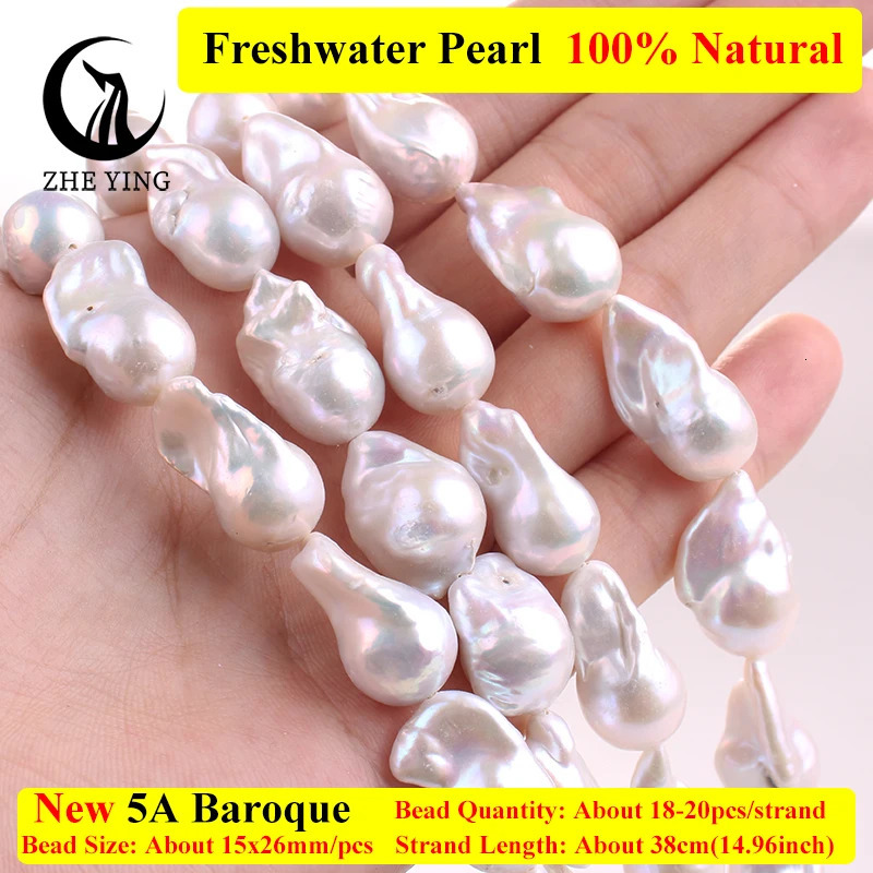 Zhe Ying 5A Baroque Freshwater Pearl 100 Real Irregular White Mother of Pearl Beads for Jewelry Making DIY Bracelet Accessories 251016